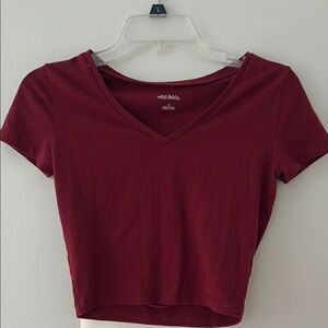 Wild Fable Red Fitted Crop T-Shirt